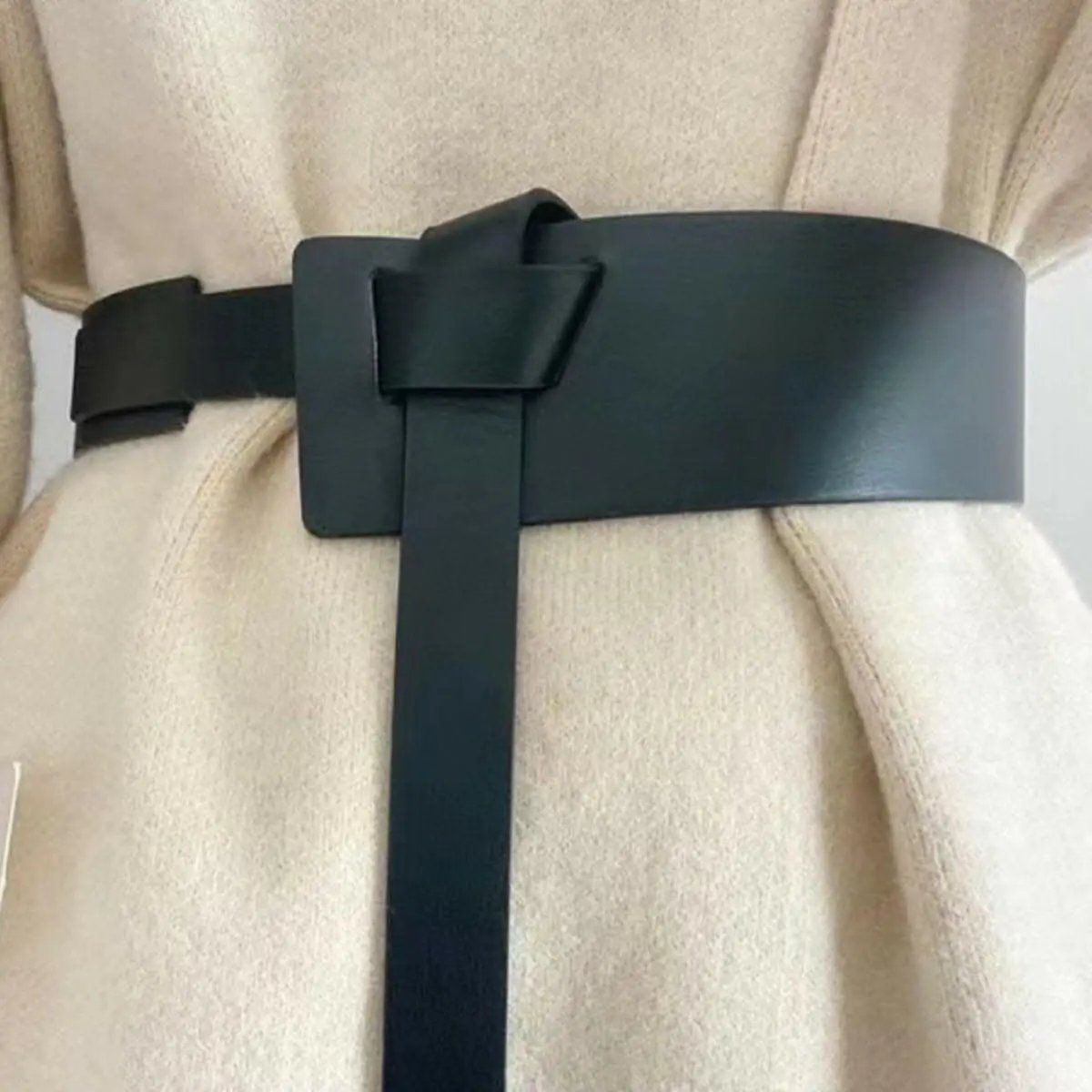 Trendy adjustable knot pu belt - Love Salve